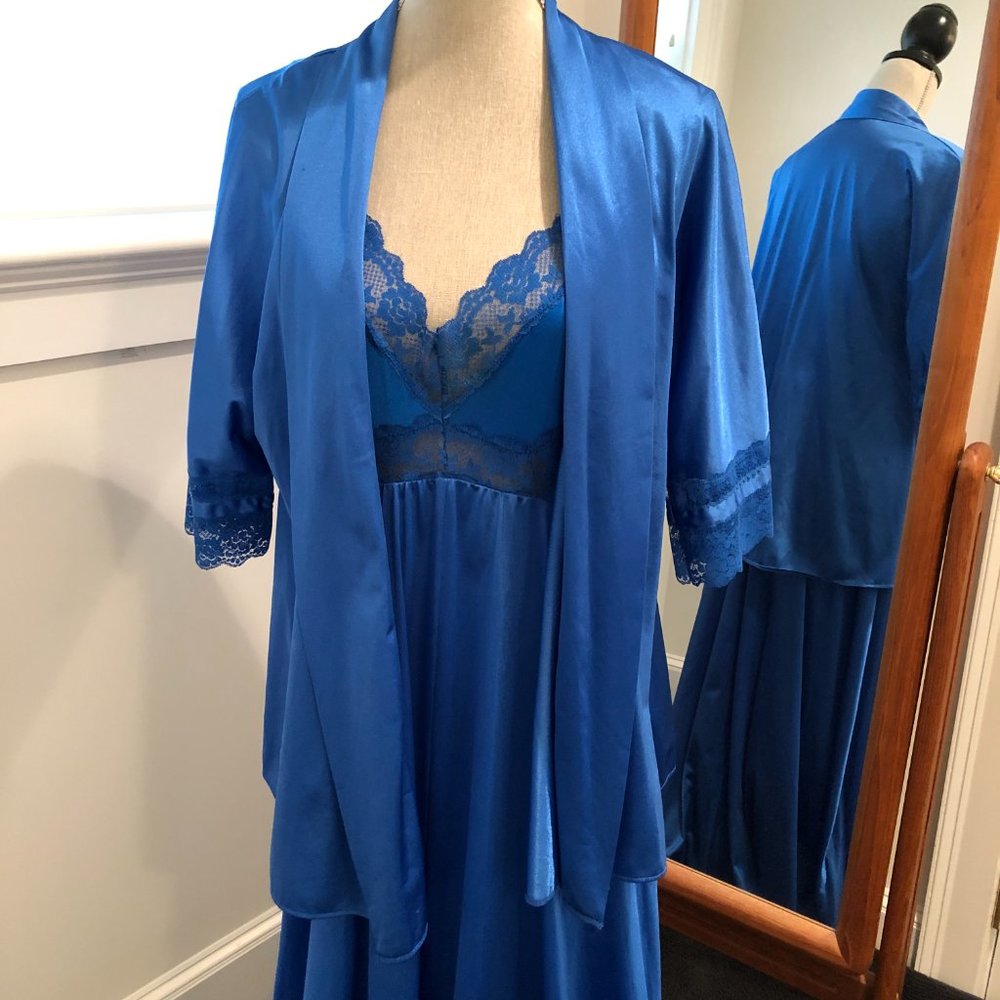 VTG Lady Cameo Dallas Peignoir Set szL Negligee & szAvg Kimono Robe lingerie